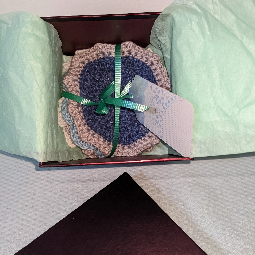💠Coasters Boho Set of 4 HANDCRAFTED Handmade Crochet Gift